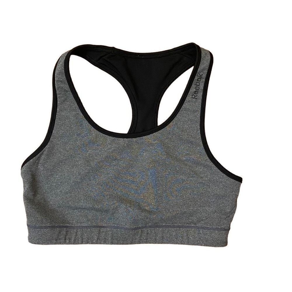 Reebok Racerback Sports Bra Heather Gray Medium